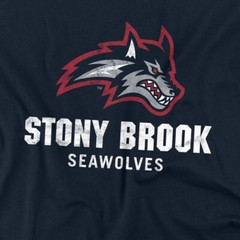 Stony Brook University Adult T-Shirt Seawolves Logo, Navy, S-5XL