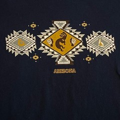 Vintage Yazbek Arizona Kokopelli Southwest Graphic T-Shirt Mens XL Navy Blue 90s