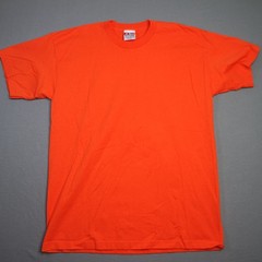 VTG Bayside T-Shirt XL Orange Blank Heavy Weight 100% Cotton Short Sleeve USA