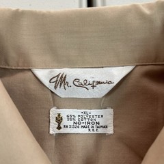 Vintage 70s Mr. California Loop Collar Button Up Shirt Men’s Size XL Polycotton