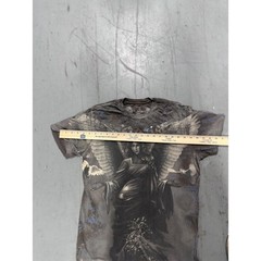 Y2K Affliction Mens Angel Graphic TShirt Lrg Black Distressed MMA All Over Print