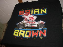No Tags XXL ? 26″ XXLARGE 2 Sided T-Shirt Brian Brown Casey’s #21 Sprint Car