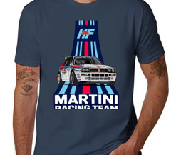 MARTINI RACING TEAM LANCIA HF RALLY T-SHIRT MEN’S SPORT RACING T-SHIRT