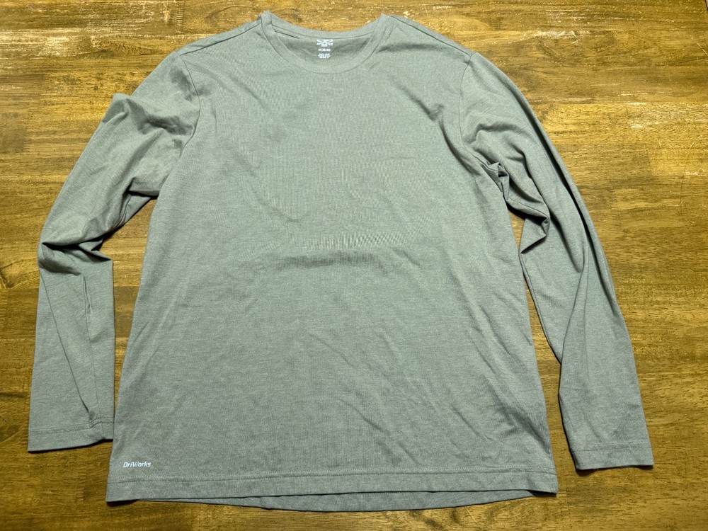 Athletic Works Shirt, Men’s Size Medium, Green, Long Sleeve, Crew Neck