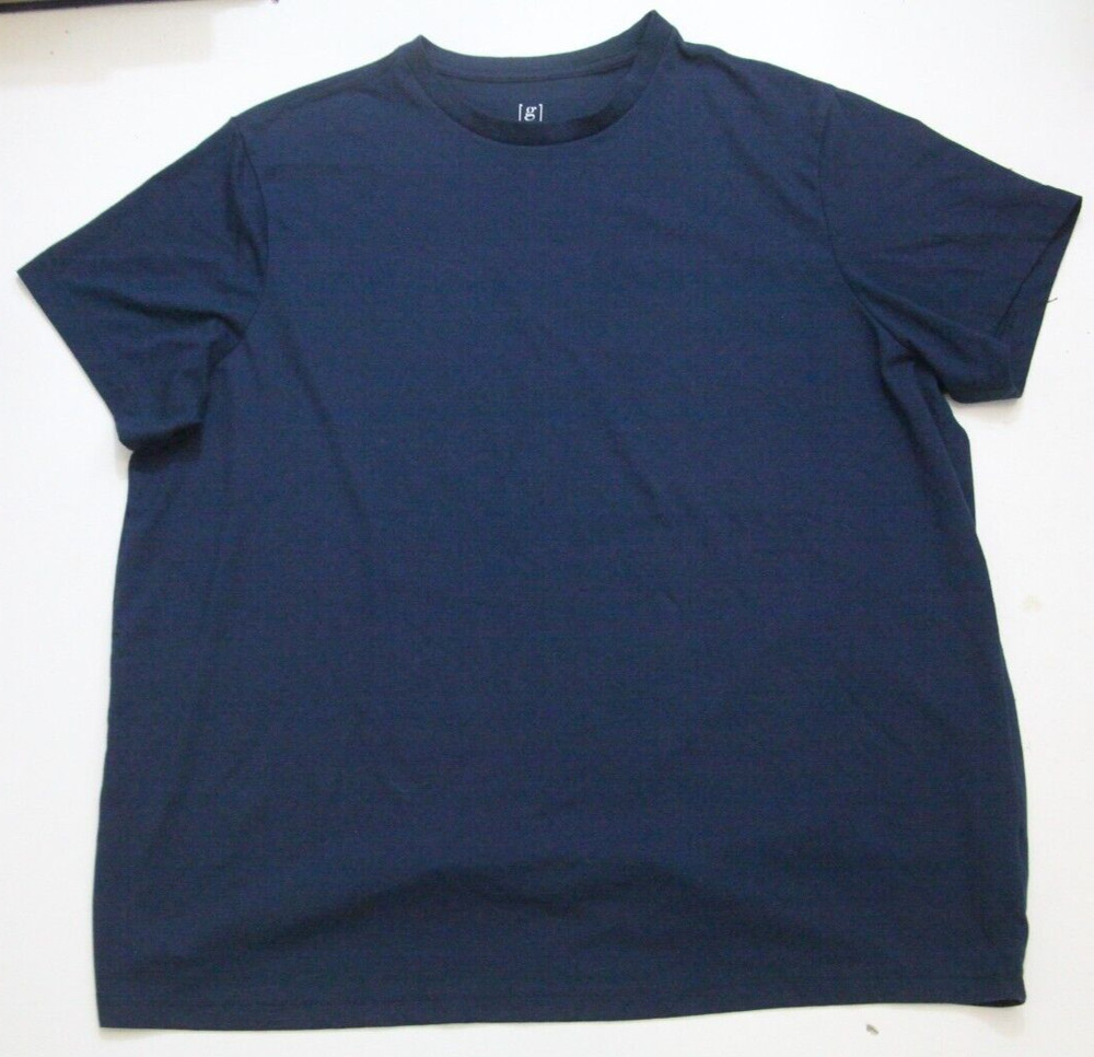 2XL 50-52 George Blue Poly Cotton Men’s Short Sleeve Mans Solid T-Shirt Top O14