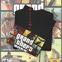 Grand Theft Auto San Andreas GTA Box Art Design Black T-Shirt S-5XL Retro Tee