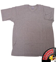 John Son Premium Quality Grey V-Neck Shirt M-4XL 100% Cotton Piranha Records