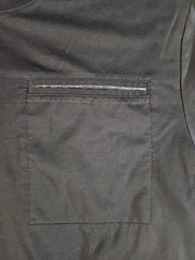 Boss By Hugo Boss Men Black Tee Shirt Front Pocket Logo Ribbed Cuff & Collar XL