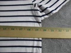 Polo Ralph Lauren Shirt Mens Medium White Navy Striped Custom Slim Fit Logo Tee