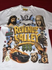 Revenue Valley Money Gambling Graphic White Tee Men’s S Crew Neck Short Sleeve