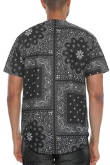 Mens Baseball Classic Jersey Bandana Paisley Button Down Tee Shirt