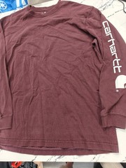 Carhartt Long Sleeve Pullover T-Shirt Mens Size Large Red Burgundy