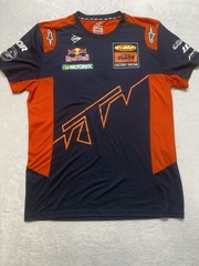 Red Bull KTM Factory Racing Team Shirt Mens Large Navy Orange Motocross FMF Tee
