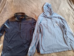 Vineyard Vines Lot 2 shirt Hoodie Long Sleeve Performance Pull Over 1/4 Zip Sz S