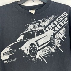 Vintage Ford Mustang Boss 302 Tshirt Mens L Black Car Lover Streetwear Grunge