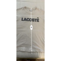 Lacoste T-shirt Men’s US M White Houndstooth Graphic Spell-Out Croc Applique
