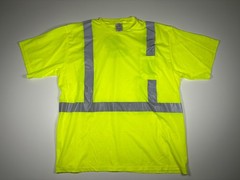 Uline T Shirt Men 3XL Yellow High Vis Safety Reflective Pocket