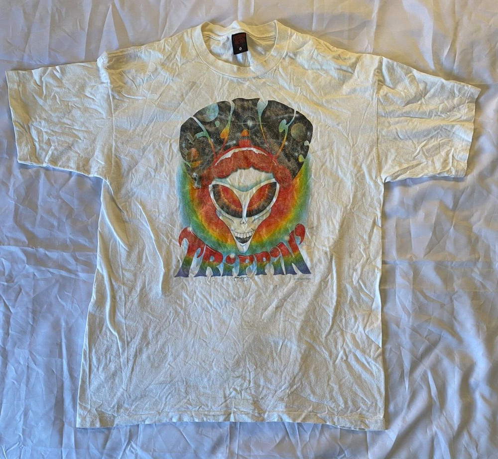 VINTAGE 1996 Fashion Victim SPACE TRIPPIN’ T-Shirt XL rare 90s hippie RARE