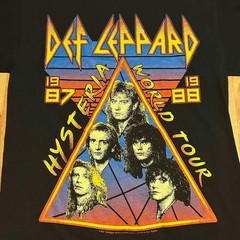 Def Leppard Hysteria World Tour 1987 1988 Black Graphic T-Shirt Mens Small S