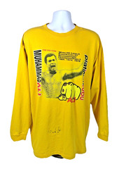 Vintage FUBU Muhammad Ali Long Sleeve Shirt Yellow Platinum XXL