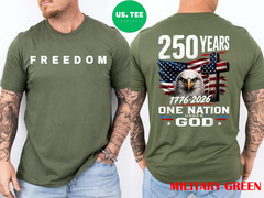 Freedom 250 Year USA American Flag 250th Anniversary Christian God Gifts 2-Sided