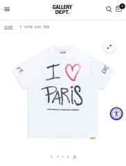 I LOVE PSG TEE x Gallery DPT Tee Size Large New with Tags Paris Saint-Germain