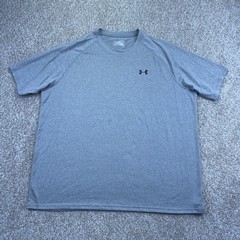 Under Armour Heatgear Training T Shirt Mens 2XL Gray Short Sleeve Raglan 1228539