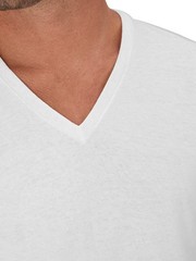Men’s V-Neck Cotton Undershirt 10-Pack Moisture Wicking White Tee Value Pack
