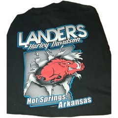 Harley Davidson Mens XL Black T-Shirt Landers Hot Springs Arkansas Made In USA
