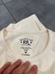 Double RL Ralph Lauren Graphic T Shirt Cream Cotton Size M