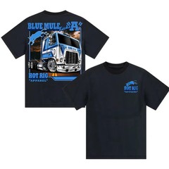 Blue Mule Truck Graphic T-Shirt, Kick Style for Bold Apparel Lovers, Casual Unis