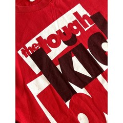 Vtg Nike 80s 90s Red Graphic Tough Kick Butt T Shirt L Single Stitch Made in USA