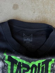 Vintage Tapout MPS Shirt Mens XXL Black Green Foil Skull Snake MMA UFC Fight Y2K