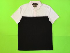 MICHAEL KORS Men’s Polo Short Sleeve T-Shirt SMALL White/Black MSRP $89.50 NEW