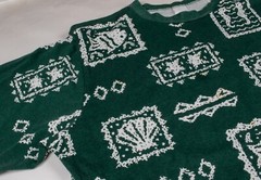Vintage 1980/90s Ocean Beach Sea Shell Fish All Over Print AOP Green Shirt XL/2X