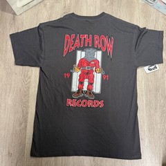 New Death Row Records Cartoon Chair Tee Grey Charcoal T-Shirt
