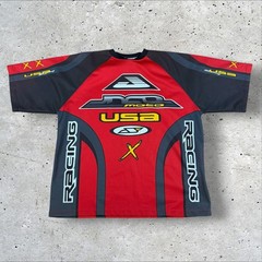 Vintage JNCO Moto Racing Jersey Shirt Y2K Skater Motocross Mens Size XL Red