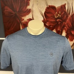 Travis Matthew Heater Pro Active Tee T-Shirt Mens Sz Large Blue Poly Stretch