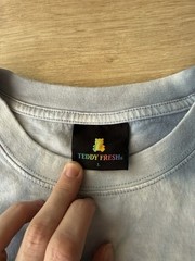 Teddy Fresh Tie Dye Long Sleeve Tee Graphic Logo Streetwear Skater L Cotton