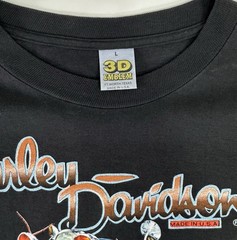 Vintage 1980s 3D Emblem Harley Davidson Reno 1989 Long Sleeve T Shirt Mens L