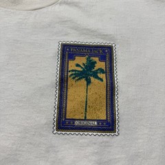 Vintage 90s Panama Jack Nassau Bahamas Postage Stamp Graphic T-Shirt USA Medium