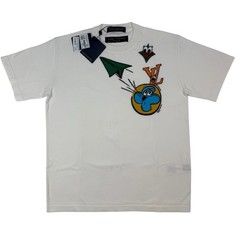 Louis Vuitton MNG Comics Intarsia Crewneck T-Shirt White Size M NWT