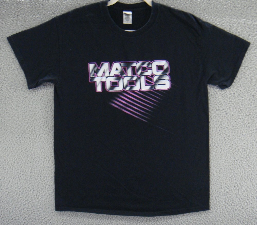 Matco Tools Shirt Mens M Black Graphic Tee Double Sided Gildan Cotton
