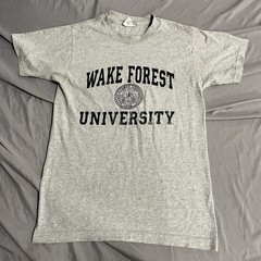 Vintage 90s Wake Forest University Gray T Shirt Size Small Made In USA College