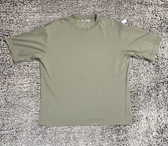 Uniqlo AIRism Shirt Adult Large Green Short Sleeve Athleisure Medium Wash Casual
