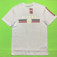 GUESS Los Angeles Men’s Short Sleeve T-Shirt MEDIUM White w/Black, Red, Gold NEW