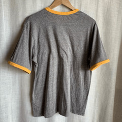 Russell Athletic Grambling Tigers Mens Graphic Ringer T Shirt Size L Gray Yellow