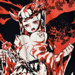 Anime Female Body Slayer Cartoon T Shirt Adult Medium Black Mens