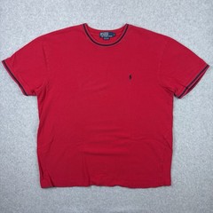 Vtg Polo Ralph Lauren T Shirt Mens Large Red Knit Mesh Short Sleeve Cotton Pony