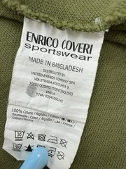 Enrico Coveri Boys Olive Polo Shirt Size M Button Front Logo